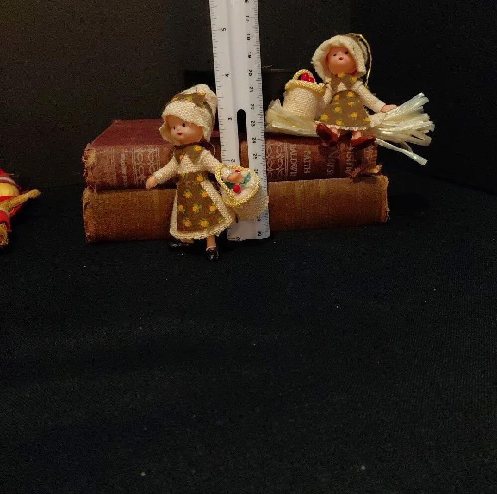 VINTAGE CELLULOID PRAIRIE ORNAMENTS